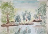 Aumeister Weiher Aquarell